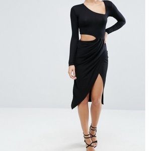 ASOS Cut Open Wrap Midi Dress